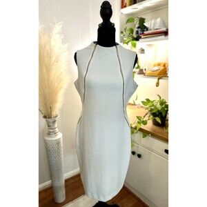 Calvin Klein Size 10 Ivory Shift Dress | Clean Girl Minimalist Office Chic